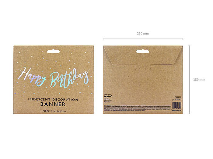 PD BANNER Happy Birthday, iridescent, 16.5x62cm GRL75-017 [8]