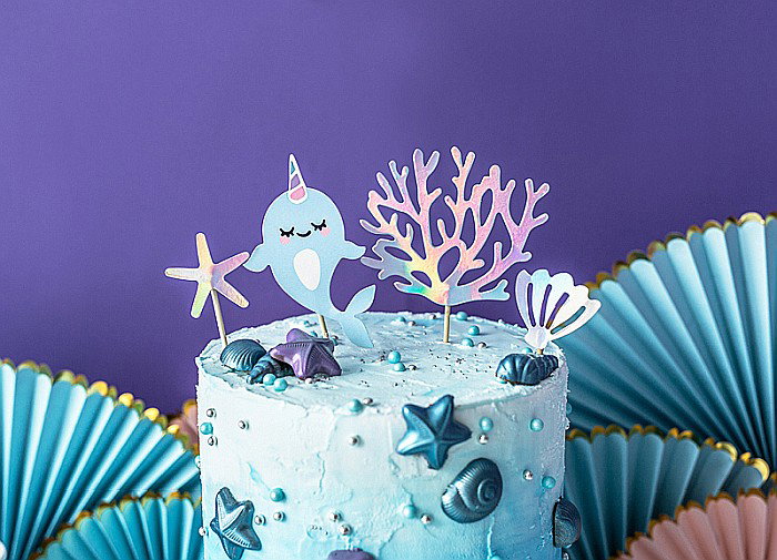 PD DECORATIUNI PENTRU TORT Toppers Narwhal, mix, 10 x 15.5cm 4/SET KPT48 [2]