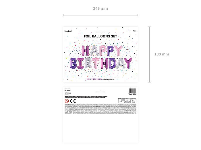 PD BALON FOLIE ALUMINIU Happy Birthday, 340x35cm, mix FB6P-000 [3]