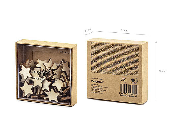 PD CONFETTI LEMN Stars, 2x2cm 50/set KONS3-100 [5]