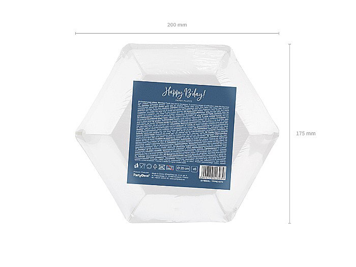 PD FARFURII CARTON Happy B'day!, navy blue, 20cm 6/set TPP63-074 [3]