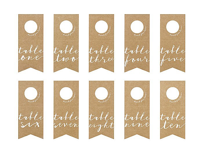 PD NUMERE MASA, Table numbers - bottles hangers, 8x18.5cm 10/SET KPZ7-031 [1]
