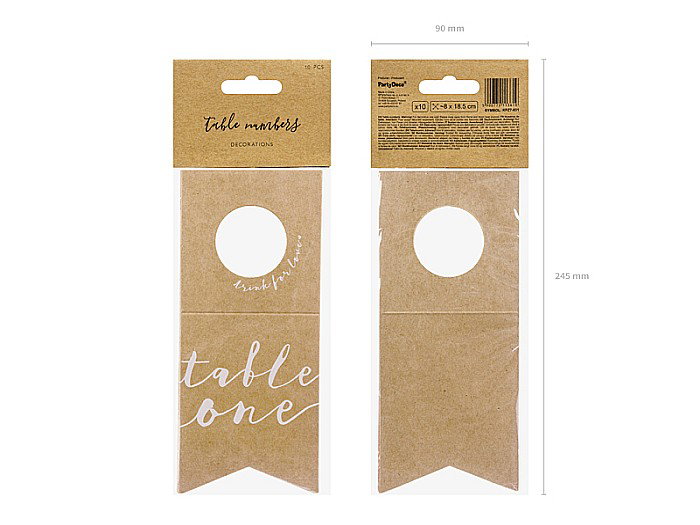 PD NUMERE MASA, Table numbers - bottles hangers, 8x18.5cm 10/SET KPZ7-031 [6]