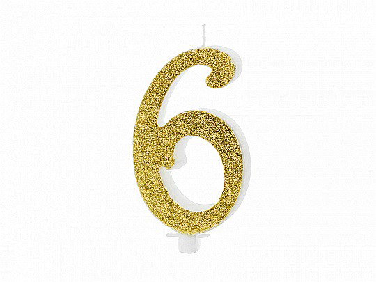 PD LUMANARI TORT Number 6, gold, 10cm SCU4-6-019 [1]