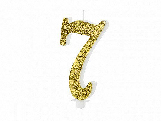 PD LUMANARI TORT Number 7, gold, 10cm SCU4-7-019 [1]