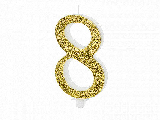 PD LUMANARI TORT Number 8, gold, 10cm SCU4-8-019 [1]