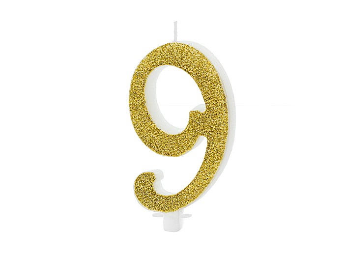 PD LUMANARI TORT Number 9, gold, 10cm SCU4-9-019 [1]