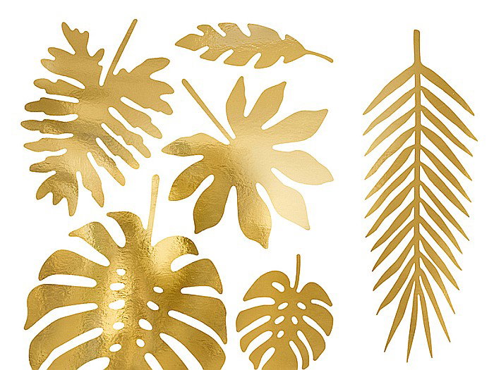 PD DECORATIUNI HARTIE, Aloha-Tropical, gold, 21/set, ZDA1-019M [2]