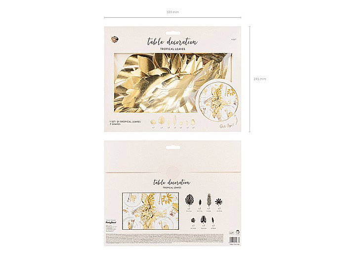 PD DECORATIUNI HARTIE, Aloha-Tropical, gold, 21/set, ZDA1-019M [4]