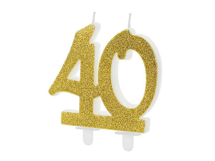 PD LUMANARE TORT Birthday candle, Number 40, gold, 7.5cm SCU5-40-019 [2]