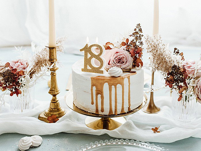 PD LUMANARE TORT Birthday candle, Number 18, gold, 7.5cm SCU5-18-019 [1]