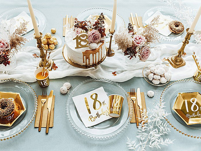 PD LUMANARE TORT Birthday candle, Number 18, gold, 7.5cm SCU5-18-019 [3]