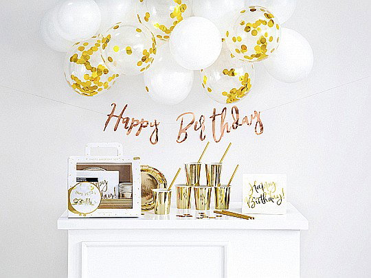 PD SET DECORATIUNI PARTY Birthday, gold 60 piese SET14 [1]