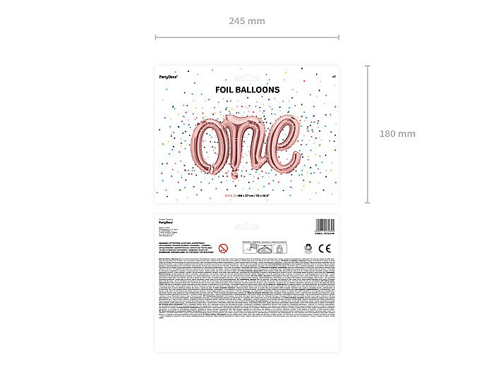 PD BALON FOLIE ALUMINIU One, rose gold, 66x37cm FB75S-019R [6]