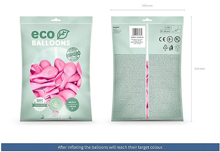 PD BALOANE Eco Balloons 26cm,  pastel pink 100/SET ECO26P-081 [4]