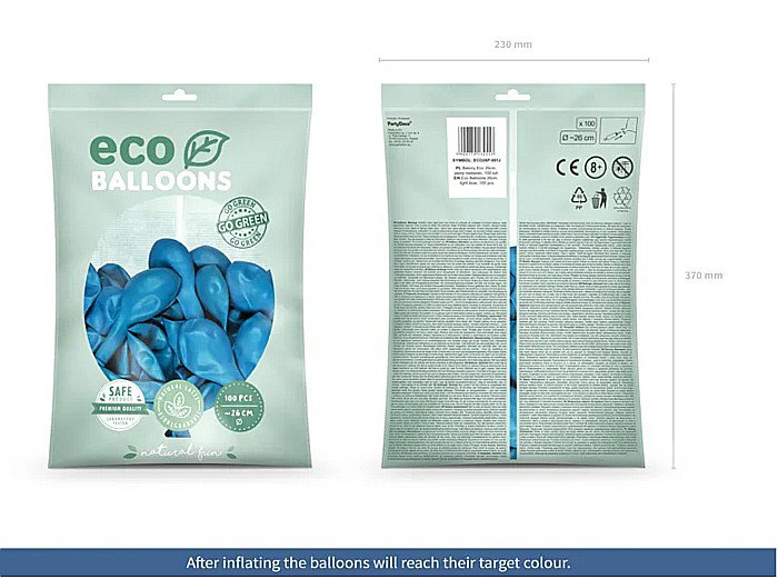PD BALOANE Eco Balloons 26cm,  pastel light blue 100/SET ECO26P-001J [2]