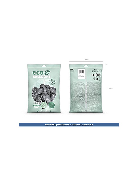 PD BALOANE Eco Balloons, 26cm, metallic, silver 100/set ECO26M-018 [2]