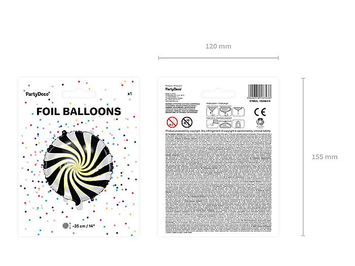 PD BALON FOLIE ALUMINIU Candy, 35cm, black FB20M-010 [3]