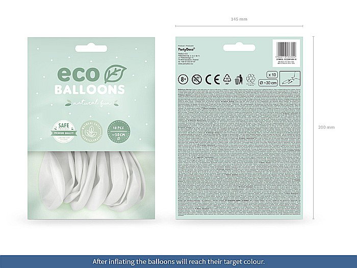 PD BALOANE Eco Balloons 26cm, pastel white 10/SET ECO26P-008-10 [4]