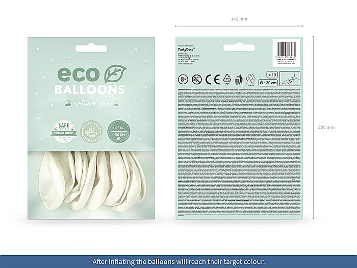 PD BALOANE Eco Balloons 26cm, metallic white 10/SET ECO26M-008-10 [2]
