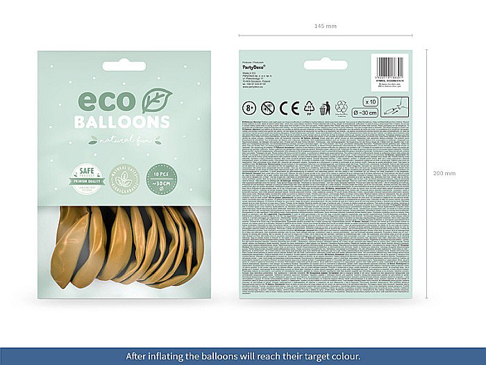 PD BALOANE Eco Balloons 26cm, metallic gold 10/SET ECO26M-019-10 [2]