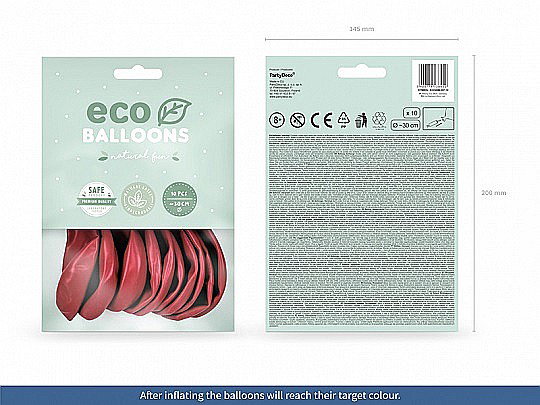 PD BALOANE Eco Balloons 26cm, metallic red 10/SET ECO26M-007-10 [2]