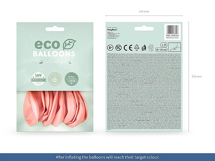 PD BALOANE Eco Balloons 26cm, metallic rose gold 10/SET ECO26M-019R-10 [2]
