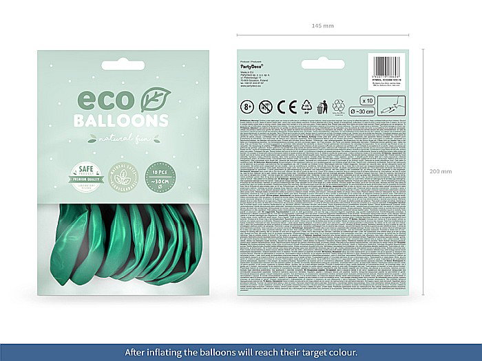 PD BALOANE Eco Balloons 26cm, metallic dark mint 10/SET ECO26M-103C-10 [2]