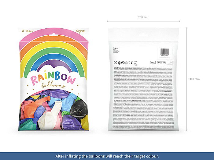 PD BALOANE Rainbow Balloons 23cm metallic, mix 100/SET RB23M-000 [2]