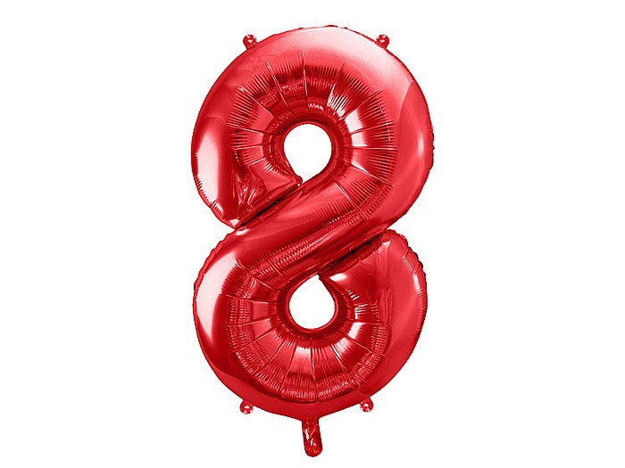 PD BALON FOLIE ALUMINIU Number "8", 86cm, red FB1M-8-007 [1]