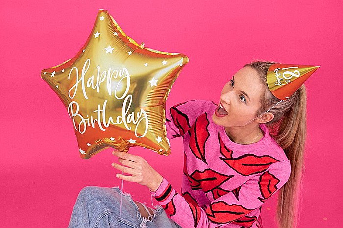 PD BALON FOLIE ALUMINIU& Happy Birthday, 40cm, gold FB93-019 [2]