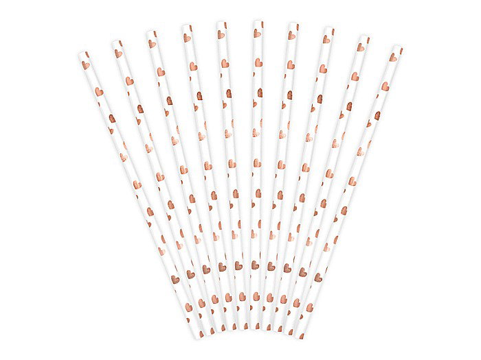 PD PAIE DIN HARTIE PENTRU BAUTURI hearts light rose gold, 19.5cm 10/set SPP7M-019RJ [2]