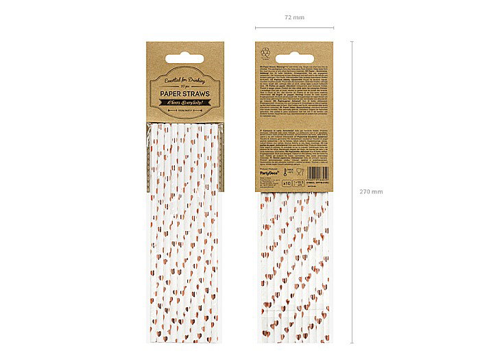 PD PAIE DIN HARTIE PENTRU BAUTURI hearts light rose gold, 19.5cm 10/set SPP7M-019RJ [4]