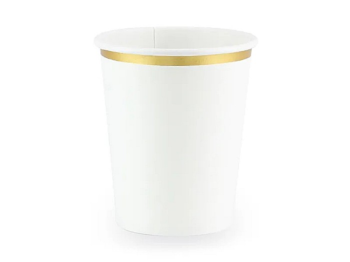 PD PAHARE CARTON , alb cu dunga aurie, 260ml 6/SET KPP30-008-EU3 [1]