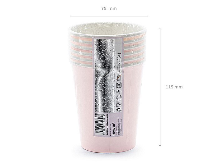 PD PAHARE CARTON Happy B'day!, light powder pink, 220ml 6/SET KPP63-081PJ-EU3 [5]