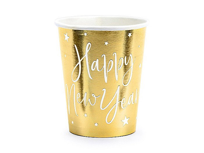 PD PAHAR CARTON Happy New Year, gold, 220ml 6/SET  KPP64-019M-EU1 [2]