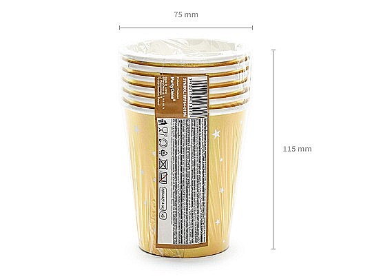 PD PAHAR CARTON Happy New Year, gold, 220ml 6/SET  KPP64-019M-EU1 [5]