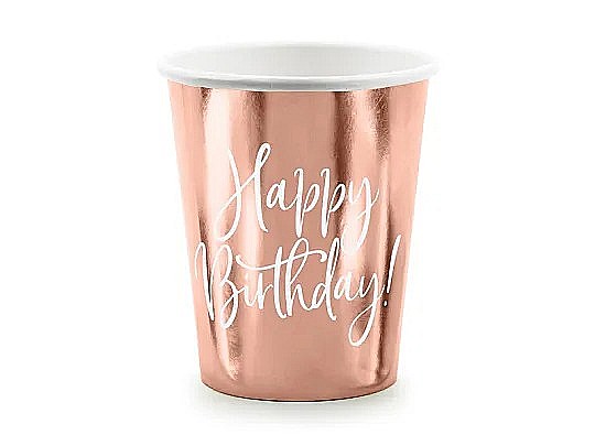 PD PAHARE CARTON Happy Birthday!, rose gold, 260ml 6/SET KPP75-019R-EU3 [1]