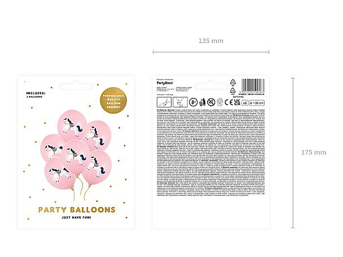 PD BALOANE Balloons 30cm, Little horse, Pastel Pale Pink, 6/set SB14P-316-081J-6 [4]