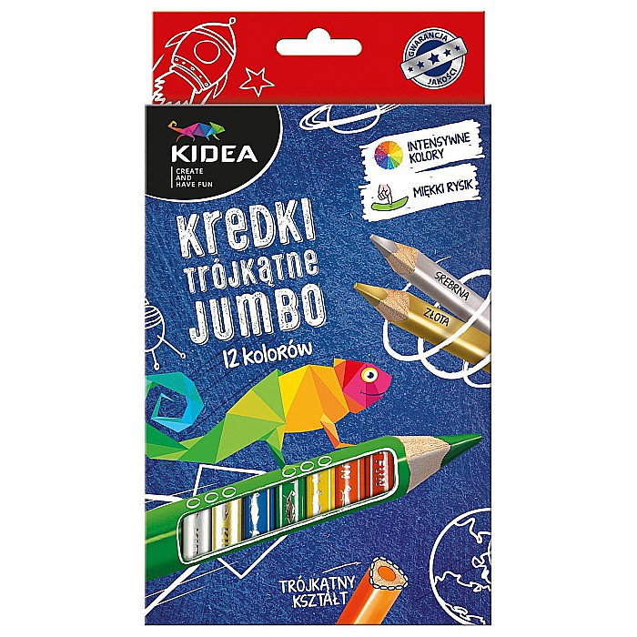 DE CREIOANE COLORATE TRIUNGHIULARE JUMBO 12/SET KIDEA KTG12KA [1]