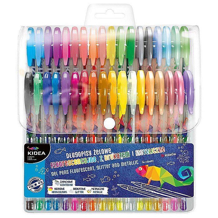 PIX GEL FLOURESCENT, GLITTER, METALIC 36/SET KIDEA DZ36KA [1]