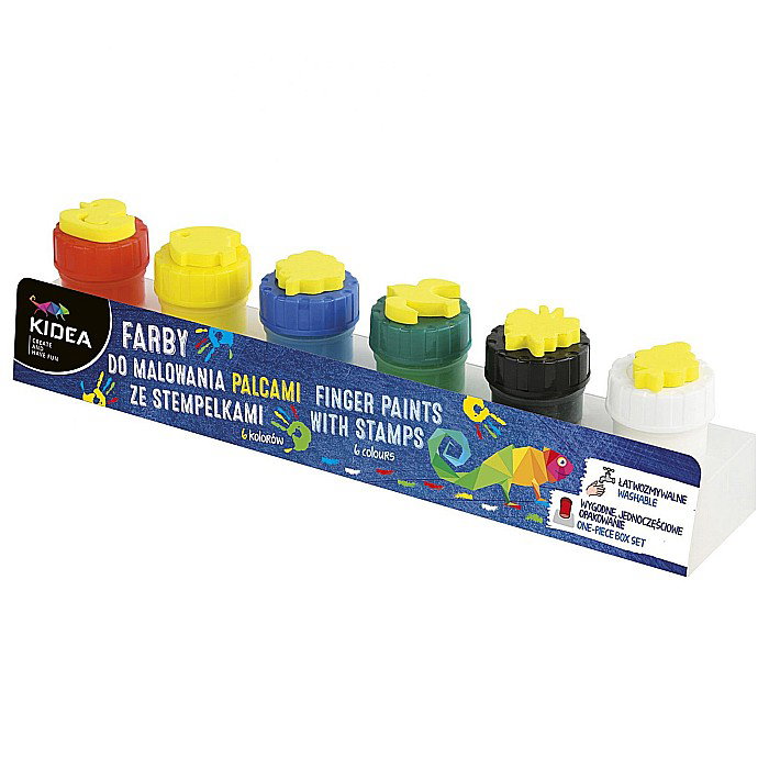 DE TEMPERA PENTRU DEGETE CU STAMPILE 6 CULORI KIDEA FDPS6KA [1]