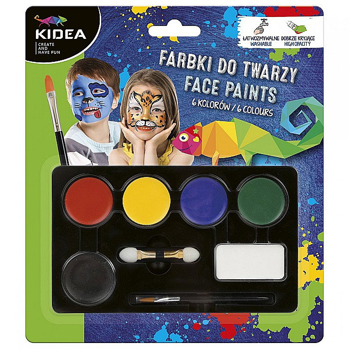 DE SET PICTURA PE FATA CU PENSULA SI APLICATOR 6 CULORI KIDEA FDT6KA [1]
