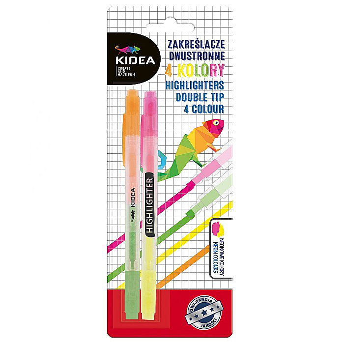 DE TEXTMARKER 2 CAPETE 4 CULORI FLUORESCENTE 2/SET KIDEA ZD4KKA [1]
