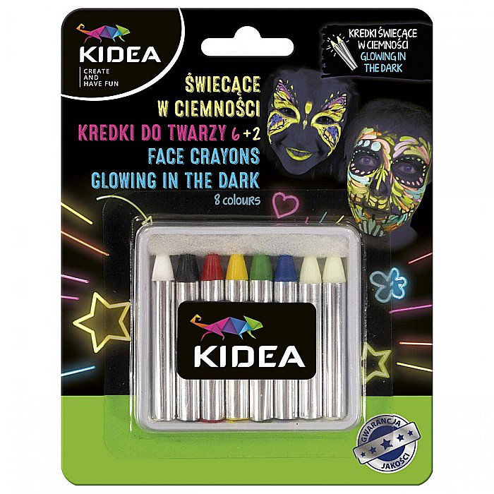 DE SET CREIOANE PICTURA PE FATA GLOWING IN THE DARK 8 CULORI KIDEA KDT8SKA [1]