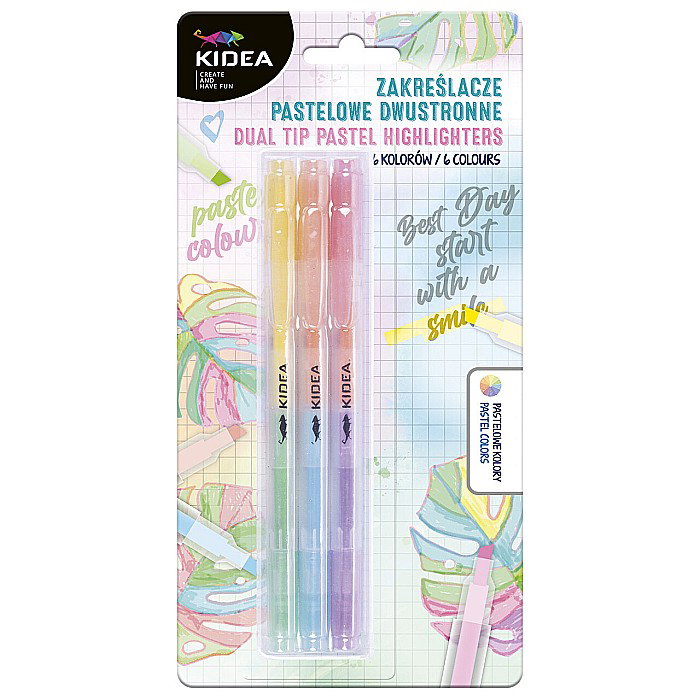 DE MARKER EVIDENTIATOR 2 CAPETE 6 CULORI PASTEL KIDEA ZPD6KKA [1]