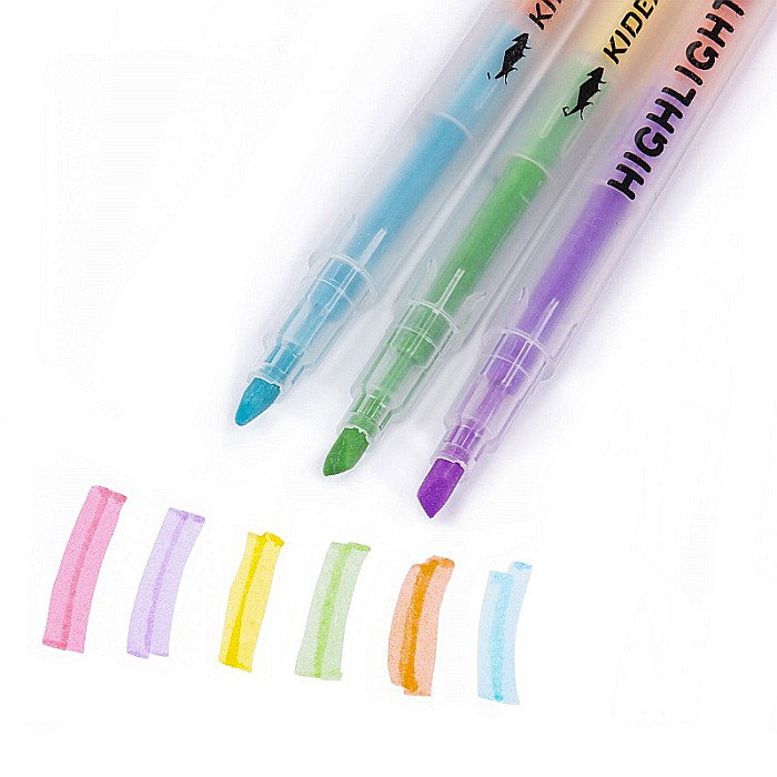 DE MARKER EVIDENTIATOR 2 CAPETE 6 CULORI PASTEL KIDEA ZPD6KKA [3]