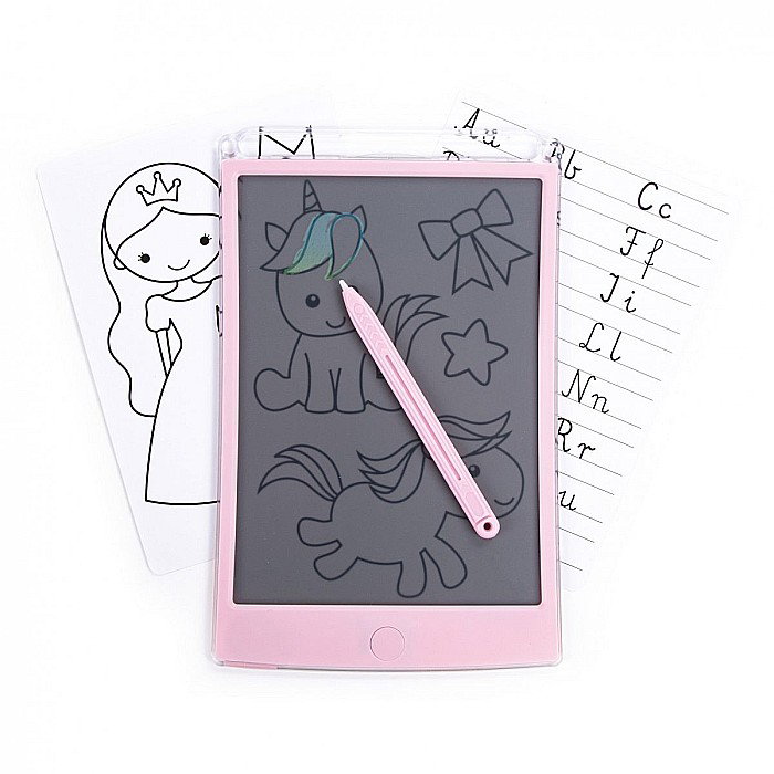 DE TABLETA LCD 8.5 inch PENTRU SCRIS SI DESENAT 21.5*13.5CM ROZ KIDEA PTLCDAKA [3]