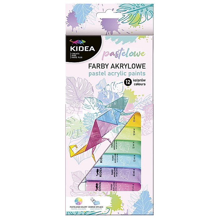 DE VOPSEA ACRILICA 12ML 12 CULORI/SET PASTEL KIDEA FAAP12KA [1]