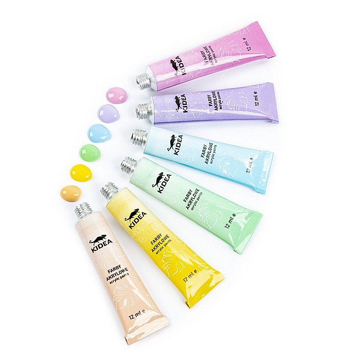 DE VOPSEA ACRILICA 12ML 12 CULORI/SET PASTEL KIDEA FAAP12KA [3]